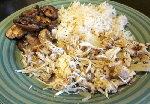 Peruvian Chicken French Onion Rice Balsamic Mushrooms 2
